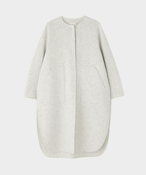 美品✨LE PHIL ソフトウールリバーノーカラーコート　ピンク　1 ◇ソフトウールリバーコート（ノーカラーコート）｜LE PHIL（ルフィル