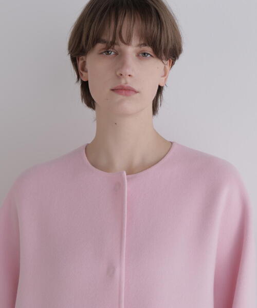 美品✨LE PHIL ソフトウールリバーノーカラーコート　ピンク　1 ソフトウールリバーコート | LE PHIL（ル フィル） ｜【公式】通販mix