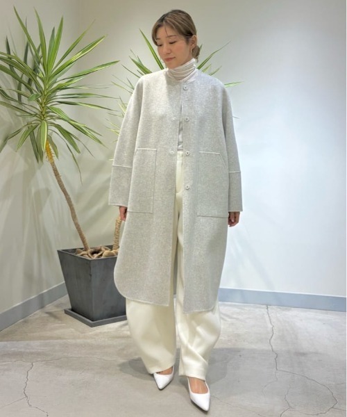 ◇ソフトウールリバーコート（ノーカラーコート）｜LE PHIL（ルフィル