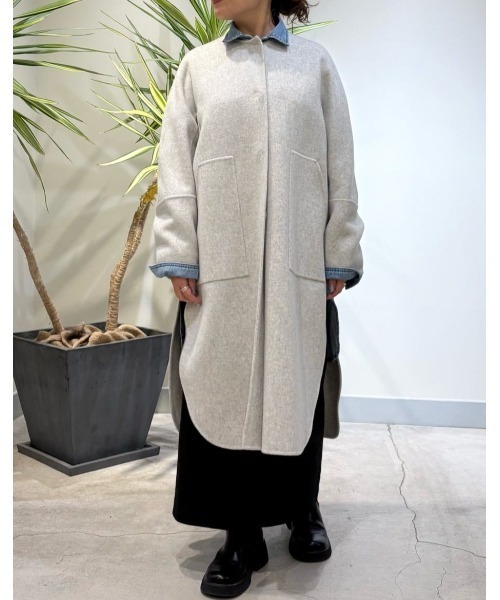 ◇ソフトウールリバーコート（ノーカラーコート）｜LE PHIL（ルフィル