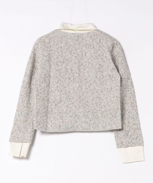almo(アルモ)の「【LAMPOON】ドッキングツイードジャケット(ノーカラージャケット・レディース・ホワイト・SMALL/MEDIUM/LARGE)」の2枚目の写真