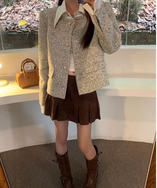 almo(アルモ)の「【LAMPOON】ドッキングツイードジャケット(ノーカラージャケット・レディース・ホワイト・SMALL/MEDIUM/LARGE)」の13枚目の写真