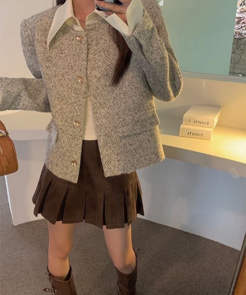 almo(アルモ)の「【LAMPOON】ドッキングツイードジャケット(ノーカラージャケット・レディース・ホワイト・SMALL/MEDIUM/LARGE)」の15枚目の写真