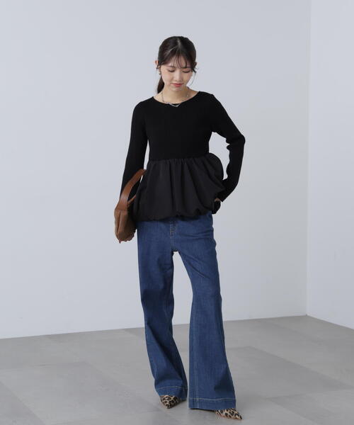 FREE'S MART（フリーズマート）の「◇〈ＭＦＭ〉ペプラムバルーンニット（ニット/セーター・レディース・ホワイト/ブラウン/ブラック・FREE）」の11枚目の写真