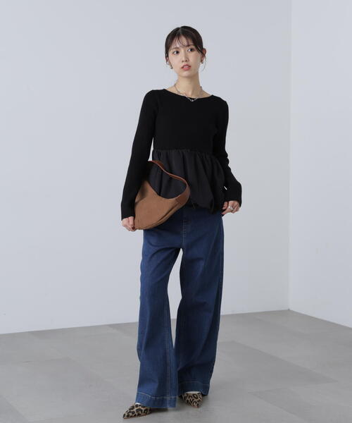 FREE'S MART（フリーズマート）の「◇〈ＭＦＭ〉ペプラムバルーンニット（ニット/セーター・レディース・ホワイト/ブラウン/ブラック・FREE）」の12枚目の写真