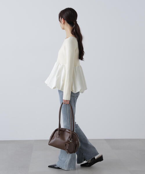 FREE'S MART（フリーズマート）の「◇〈ＭＦＭ〉ペプラムバルーンニット（ニット/セーター・レディース・ホワイト/ブラウン/ブラック・FREE）」の20枚目の写真