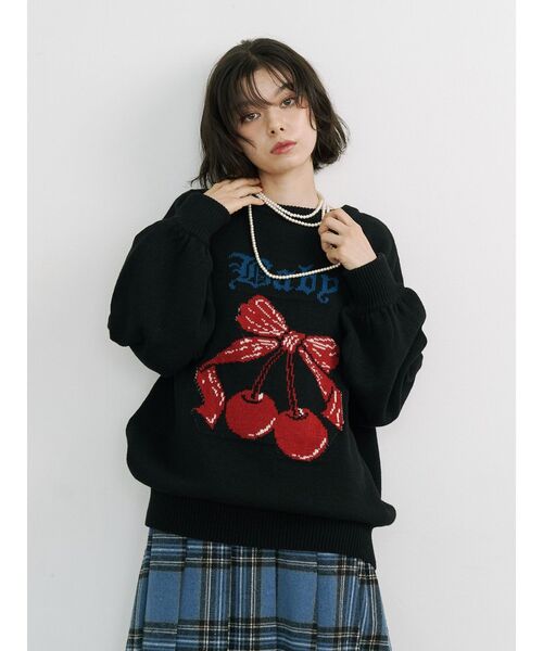 セール】ジャガードチェリールーズニット（ニット/セーター）｜jouetie