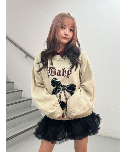 ジャガードチェリールーズニット（ニット/セーター）｜jouetie