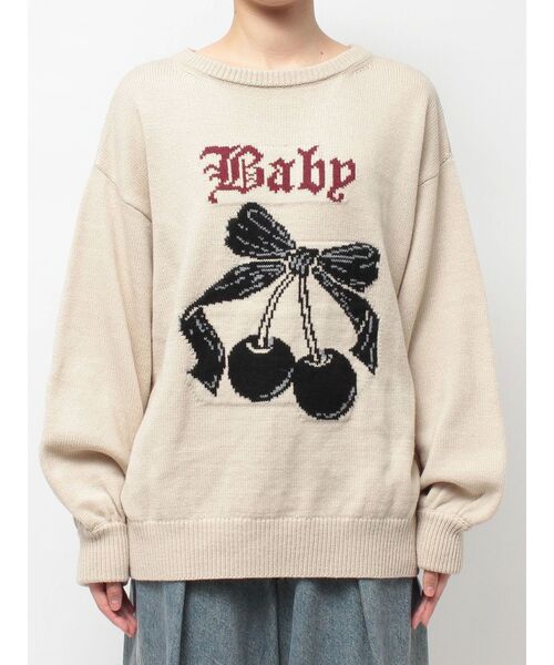 セール】ジャガードチェリールーズニット（ニット/セーター）｜jouetie