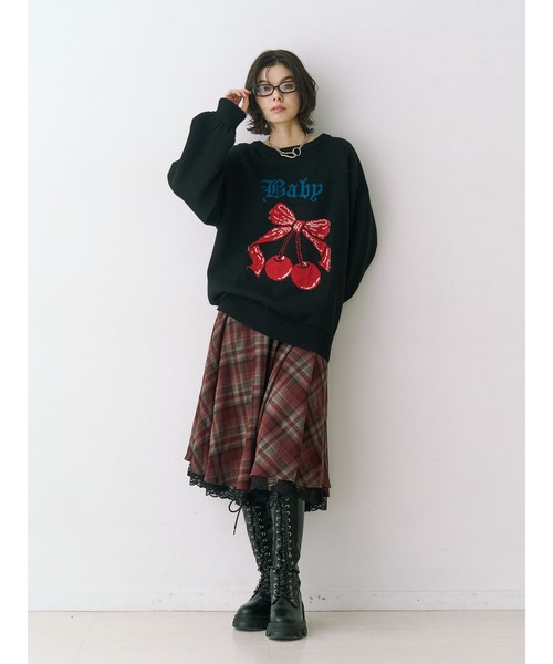 ジャガードチェリールーズニット（ニット/セーター）｜jouetie