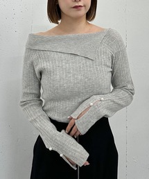 archives | アシメオフショルランダムリブニットプルオーバー(Tシャツ/カットソー)