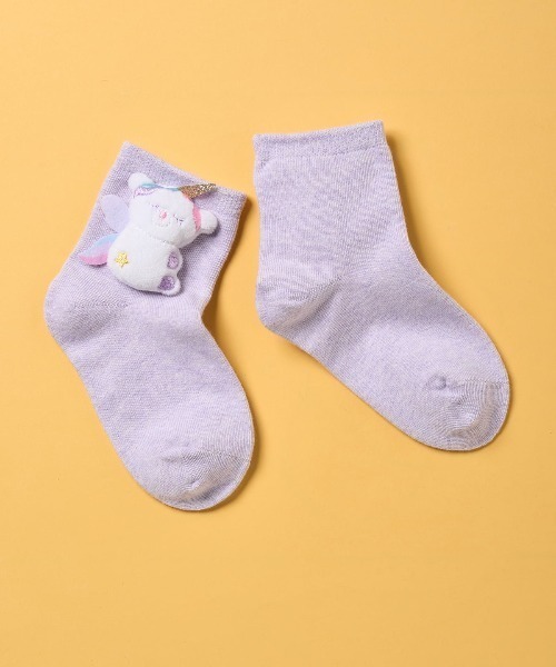 tutuanna（チュチュアンナ）の「[キッズ]だっこ動物マスコット付きソックス（ソックス/靴下・キッズ・グレイッシュブルー/ピンク/ミント/ラベンダー/ブラック/オフホワイト・L/M/S）」の5枚目の写真