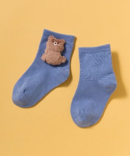 tutuanna（チュチュアンナ）の「[キッズ]だっこ動物マスコット付きソックス（ソックス/靴下・キッズ・グレイッシュブルー/ピンク/ミント/ラベンダー/ブラック/オフホワイト・L/M/S）」の4枚目の写真
