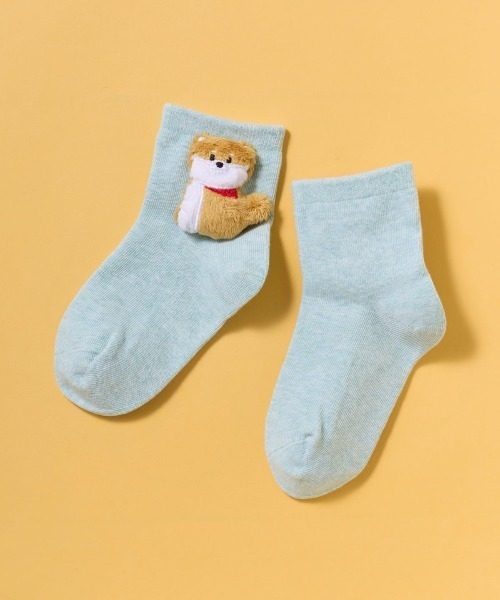 tutuanna（チュチュアンナ）の「[キッズ]だっこ動物マスコット付きソックス（ソックス/靴下・キッズ・グレイッシュブルー/ピンク/ミント/ラベンダー/ブラック/オフホワイト・L/M/S）」の3枚目の写真