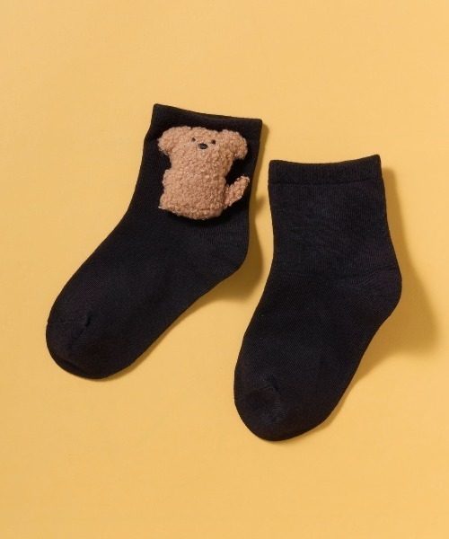tutuanna（チュチュアンナ）の「[キッズ]だっこ動物マスコット付きソックス（ソックス/靴下・キッズ・グレイッシュブルー/ピンク/ミント/ラベンダー/ブラック/オフホワイト・L/M/S）」の2枚目の写真