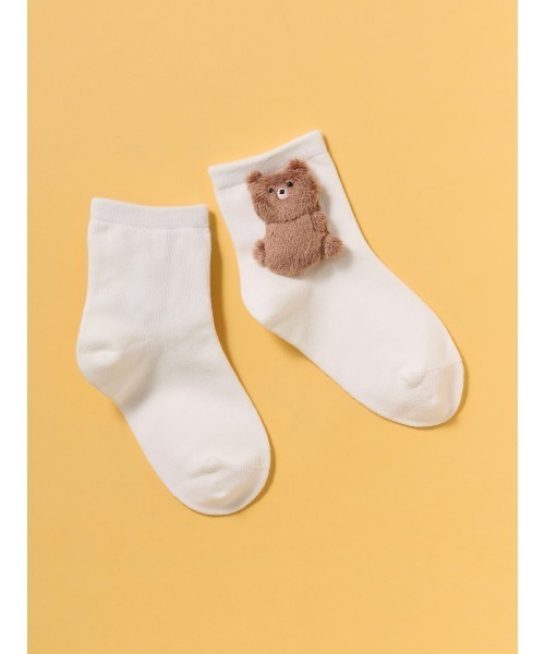 tutuanna（チュチュアンナ）の「[キッズ]だっこ動物マスコット付きソックス（ソックス/靴下・キッズ・グレイッシュブルー/ピンク/ミント/ラベンダー/ブラック/オフホワイト・L/M/S）」の11枚目の写真
