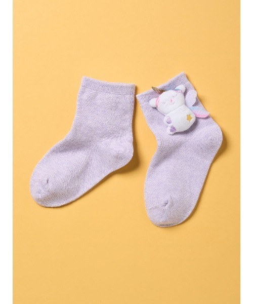 tutuanna（チュチュアンナ）の「[キッズ]だっこ動物マスコット付きソックス（ソックス/靴下・キッズ・グレイッシュブルー/ピンク/ミント/ラベンダー/ブラック/オフホワイト・L/M/S）」の9枚目の写真