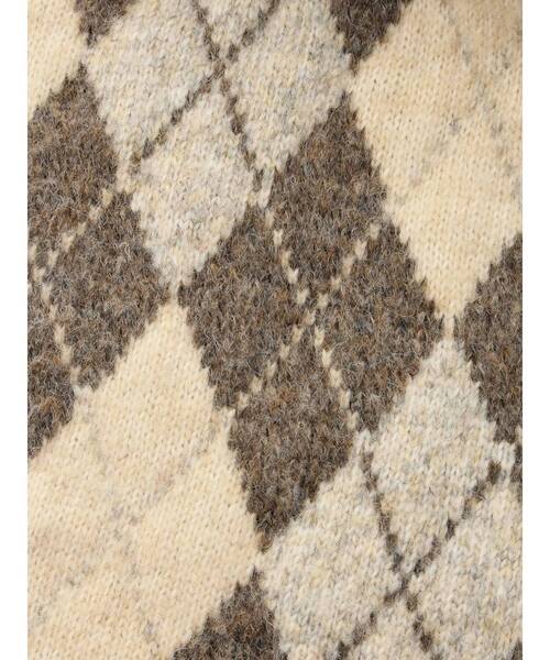 Ungrid（アングリッド）の「アーガイルニットマフラー（マフラー・レディース・チャコールグレー/ネイビー/ベージュ・FREE）」の5枚目の写真