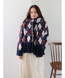 Ungrid | アーガイルニットマフラー(マフラー)