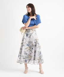 [おしゃれ⭐タグ付き⭐Mystrada ]　白地　黒の花柄　キュロットスカート Mystrada（マイストラーダ）の「サマーフラワースカート