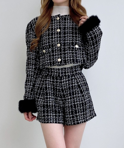 INGNI（イング）の「ツイードショートパンツ(セットアップ対応)（その他パンツ・レディース・ホワイト系その他7/ブラック系その他7・FREE）」の3枚目の写真