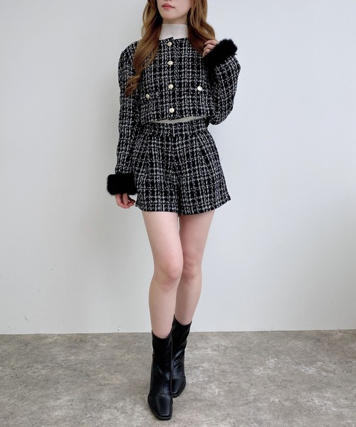 INGNI（イング）の「ツイードショートパンツ(セットアップ対応)（その他パンツ・レディース・ホワイト系その他7/ブラック系その他7・FREE）」の14枚目の写真