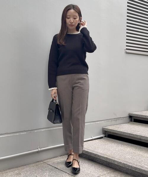 couture brooch(クチュールブローチ)の「【大人上品・着映え】ケーブルレース バックリボンニット(ニット/セーター・レディース・ブラック/アイボリー/グリーン系・36/38/40/42)」の17枚目の写真