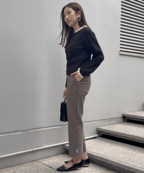 couture brooch(クチュールブローチ)の「【大人上品・着映え】ケーブルレース バックリボンニット(ニット/セーター・レディース・ブラック/アイボリー/グリーン系・36/38/40/42)」の18枚目の写真