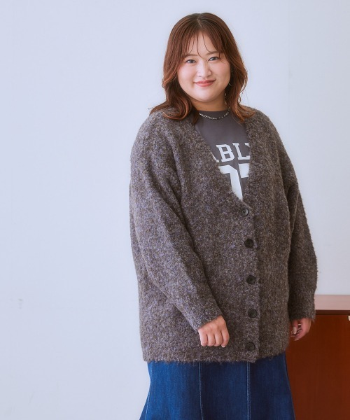 SMILE LAND（スマイルランド）の「＜大きいサイズ＞ミックスループヤーンカーディガン（カーディガン/ボレロ・レディース・ブルー系/グレー系・L/LL/3L/4L/5L）」の12枚目の写真