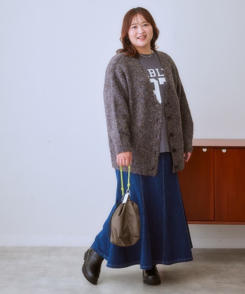 SMILE LAND（スマイルランド）の「＜大きいサイズ＞ミックスループヤーンカーディガン（カーディガン/ボレロ・レディース・ブルー系/グレー系・L/LL/3L/4L/5L）」の11枚目の写真