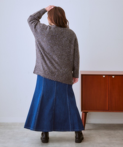 SMILE LAND（スマイルランド）の「＜大きいサイズ＞ミックスループヤーンカーディガン（カーディガン/ボレロ・レディース・ブルー系/グレー系・L/LL/3L/4L/5L）」の9枚目の写真