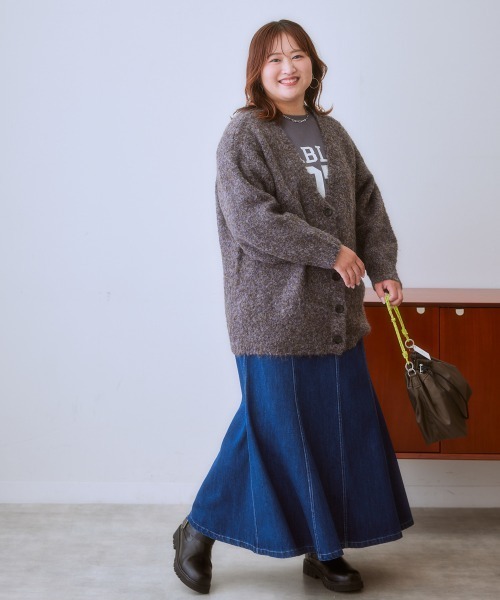 SMILE LAND（スマイルランド）の「＜大きいサイズ＞ミックスループヤーンカーディガン（カーディガン/ボレロ・レディース・ブルー系/グレー系・L/LL/3L/4L/5L）」の13枚目の写真