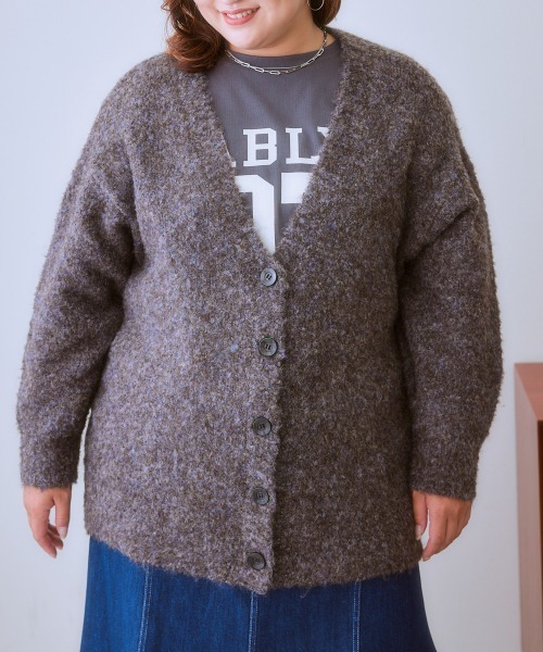 SMILE LAND（スマイルランド）の「＜大きいサイズ＞ミックスループヤーンカーディガン（カーディガン/ボレロ・レディース・ブルー系/グレー系・L/LL/3L/4L/5L）」の15枚目の写真