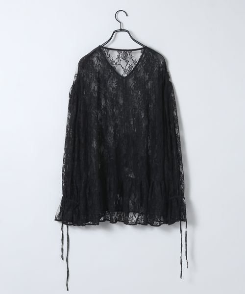 JEANASIS(ジーナシス)の「Wフリルヘムレースブラウス/605842(シャツ/ブラウス・レディース・ブラック/ホワイト・FREE)」の4枚目の写真