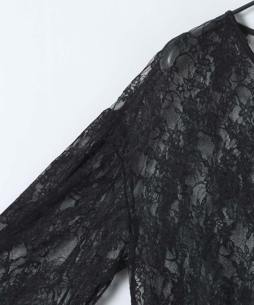 JEANASIS(ジーナシス)の「Wフリルヘムレースブラウス/605842(シャツ/ブラウス・レディース・ブラック/ホワイト・FREE)」の3枚目の写真