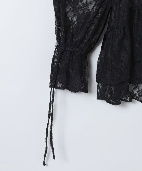 JEANASIS(ジーナシス)の「Wフリルヘムレースブラウス/605842(シャツ/ブラウス・レディース・ブラック/ホワイト・FREE)」の6枚目の写真