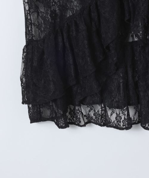 JEANASIS(ジーナシス)の「Wフリルヘムレースブラウス/605842(シャツ/ブラウス・レディース・ブラック/ホワイト・FREE)」の5枚目の写真