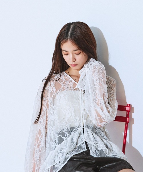 JEANASIS(ジーナシス)の「Wフリルヘムレースブラウス/605842(シャツ/ブラウス・レディース・ブラック/ホワイト・FREE)」の15枚目の写真