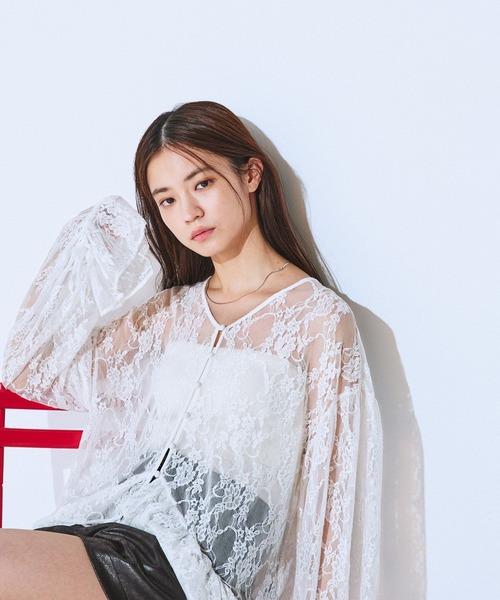 JEANASIS(ジーナシス)の「Wフリルヘムレースブラウス/605842(シャツ/ブラウス・レディース・ブラック/ホワイト・FREE)」の17枚目の写真