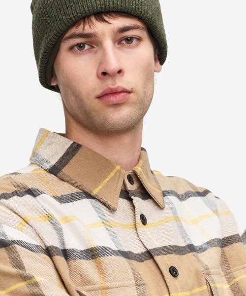 AIGLE（エーグル）の「フランネルチェックオーバーシャツ（シャツ/ブラウス・メンズ・ベージュ/ブルー・XL/S/M/L）」の4枚目の写真