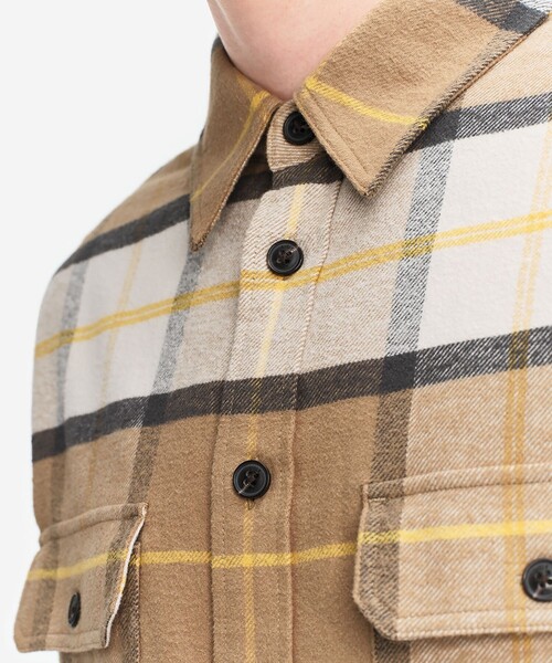 AIGLE（エーグル）の「フランネルチェックオーバーシャツ（シャツ/ブラウス・メンズ・ベージュ/ブルー・XL/S/M/L）」の6枚目の写真