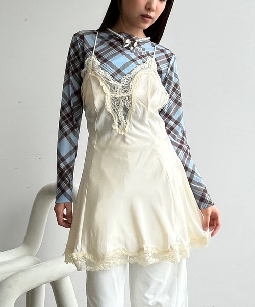 mul.(ムル)の「ミニ丈キャミネグリジェ(ワンピース・レディース・ホワイト・FREE)」の13枚目の写真