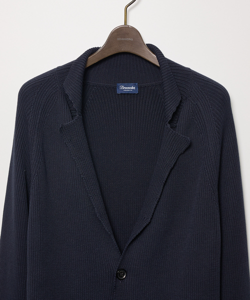 DRUMOHR（ドルモア）の「【Drumohr/ドルモア】　D8CF412C（カーディガン/ボレロ・メンズ・ネイビー/ダークブラウン・48/50/46）」の3枚目の写真