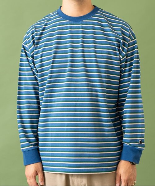 and D. petit main(アンドディープティマイン)の「【親子リンク】【DAD】アソートボーダーワイドロンT(Tシャツ/カットソー・レディース・ブラック/グリーン・F)」の1枚目の写真