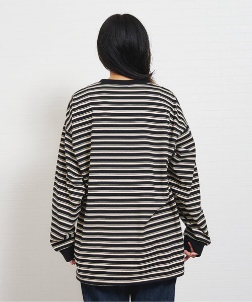 and D. petit main(アンドディープティマイン)の「【親子リンク】【DAD】アソートボーダーワイドロンT(Tシャツ/カットソー・レディース・ブラック/グリーン・F)」の9枚目の写真