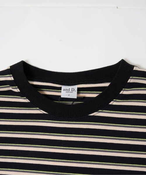 and D. petit main(アンドディープティマイン)の「【親子リンク】【DAD】アソートボーダーワイドロンT(Tシャツ/カットソー・レディース・ブラック/グリーン・F)」の10枚目の写真
