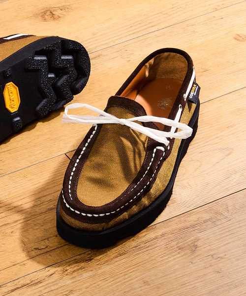 Tomo & Co(トモアンドシーオー)の「Tomo&Co トモアンドシーオー / CORDURA DYNEEMA MOCCASINS コーデュラナイロンダニーマモカシンシューズ / TMTK-ZAKI-0002(モカシン/デッキシューズ・メンズ・カーキ/ブラック・25cm/27cm/26cm)」の1枚目の写真