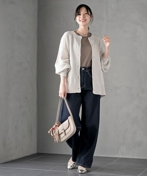 rps(アールピーエス)の「ラメニットカーディガン(カーディガン/ボレロ・レディース・アイボリー/グレー系その他/ボルドー/ベージュ・フリー)」の13枚目の写真