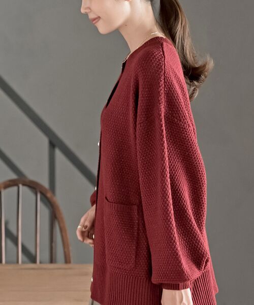 rps(アールピーエス)の「ラメニットカーディガン(カーディガン/ボレロ・レディース・アイボリー/グレー系その他/ボルドー/ベージュ・フリー)」の8枚目の写真