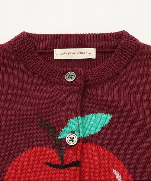 sense of wonder（センスオブワンダー）の「リンゴカーディガン（カーディガン/ボレロ・キッズ・ワイン/ピンク・120-130cm/100-110cm/80-90cm）」の4枚目の写真
